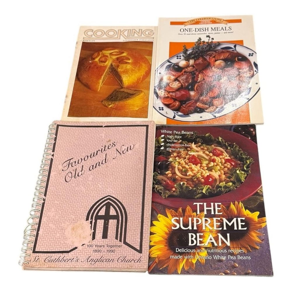 Lot 4 Cookbooks Supreme Bean One-Dish Meals Cuisinart PB Spiral Baird Kafka